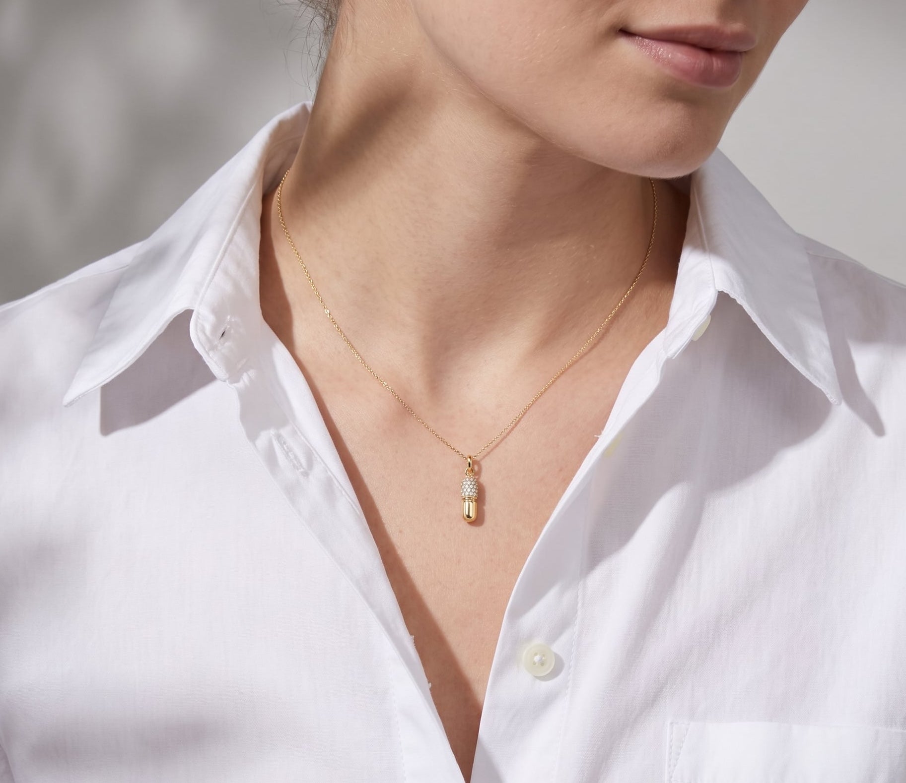 14k Diamond Pill Pendant Zoe Lev Jewelry