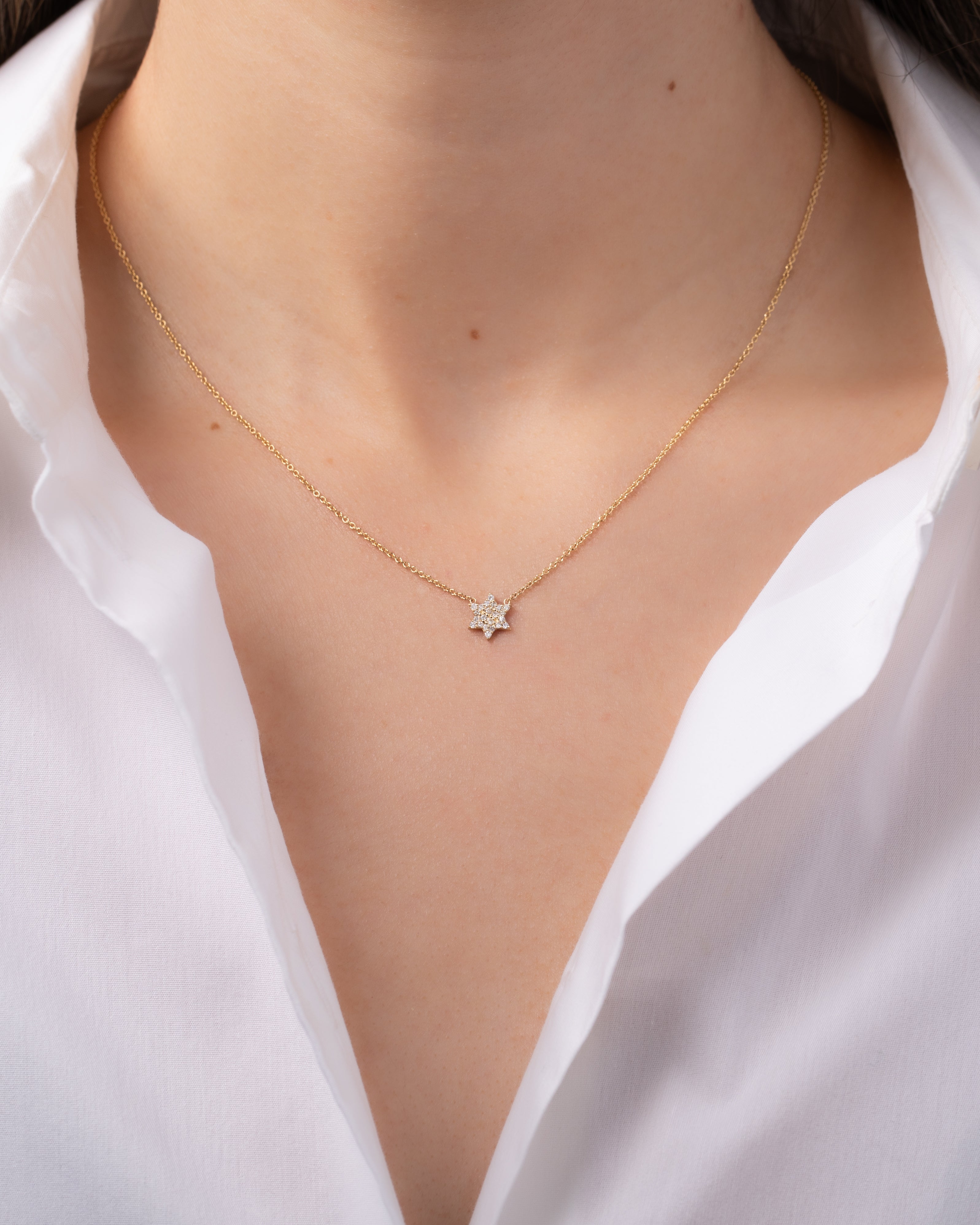 Diamond Star of David Necklace Zoe Lev Jewelry