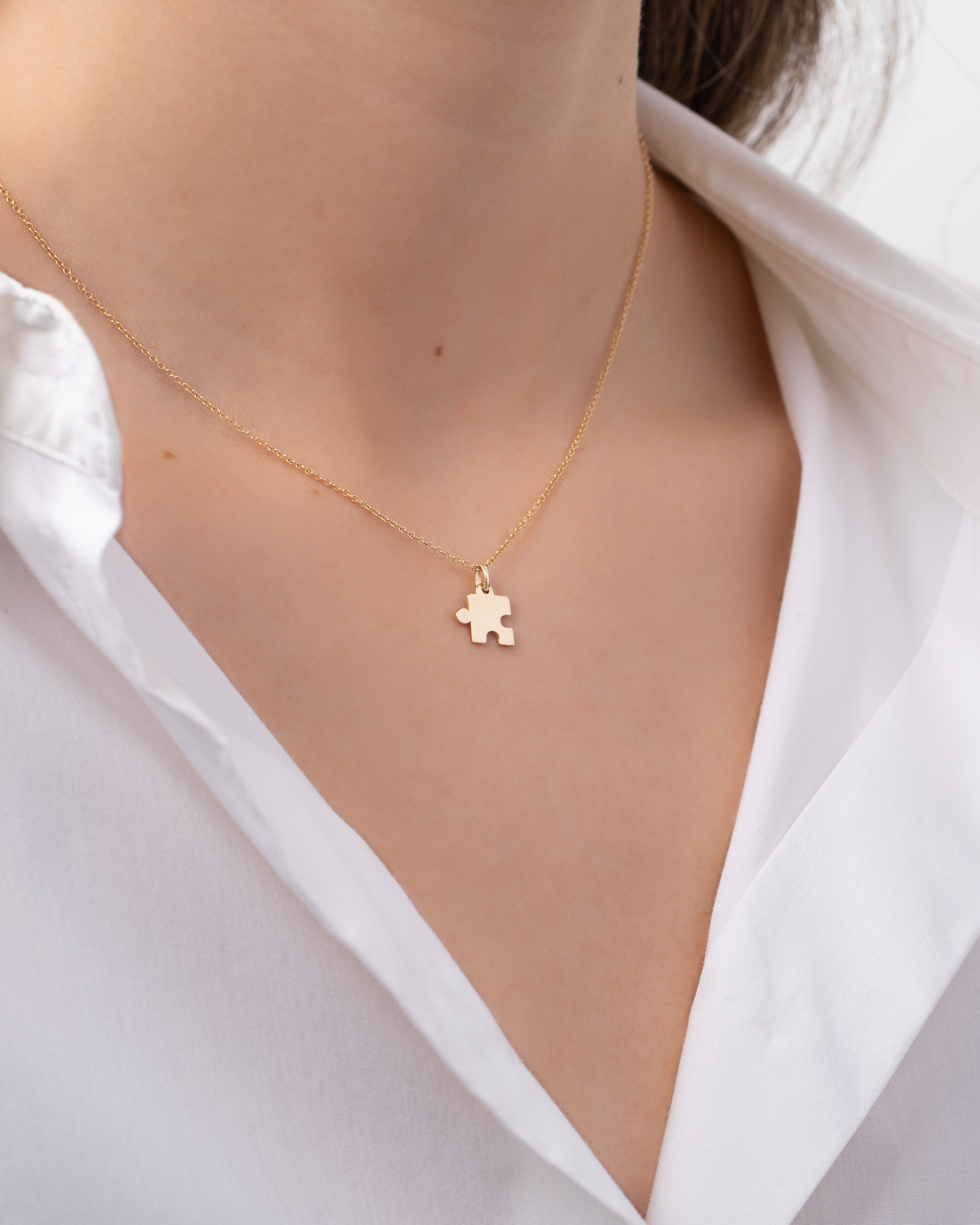 14K Gold Puzzle Piece Necklace Zoe Lev Jewelry