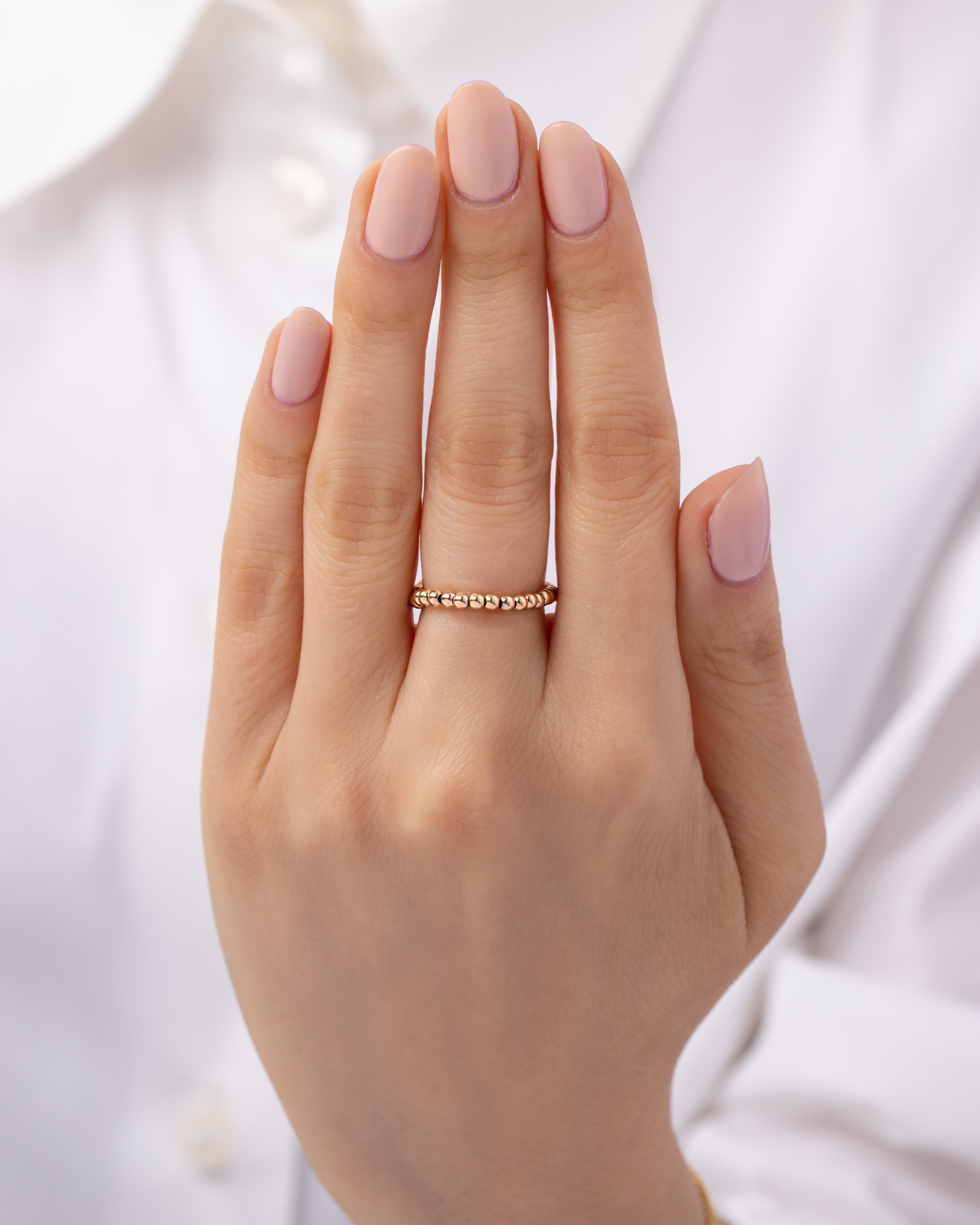 14k Gold 2mm Bead Ring Zoe Lev Jewelry