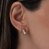 14k Gold Thick Diamond Row Huggies SAMPLE SALE Zoe Lev Jewelry