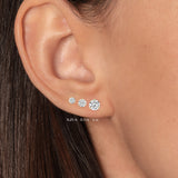 Lab Diamond Round 3 Prong Stud Earrings Studs Zoe Lev Jewelry