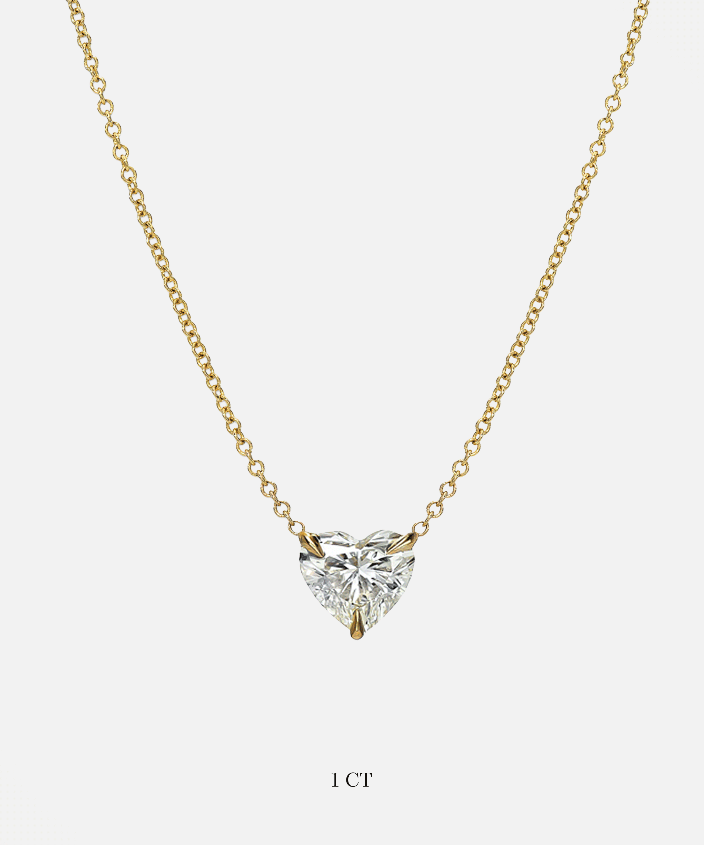 Lab Diamond 3 Prong Heart Necklace Zoe Lev Jewelry