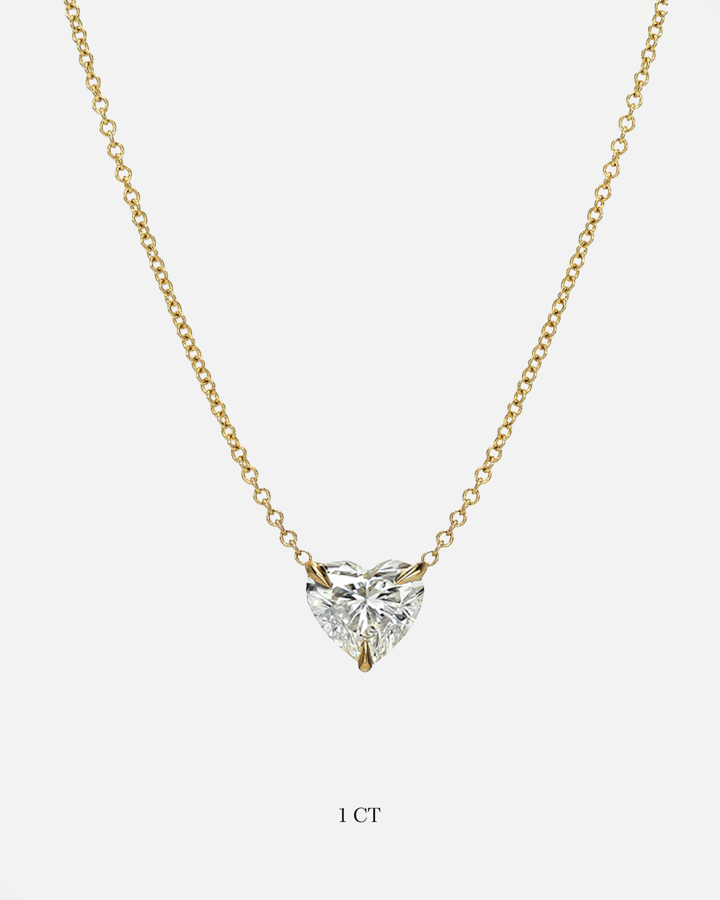 Lab Diamond 3 Prong Heart Necklace Zoe Lev Jewelry