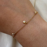 3 Bezel Diamond Shaker Bracelet SAMPLE SALE Zoe Lev Jewelry