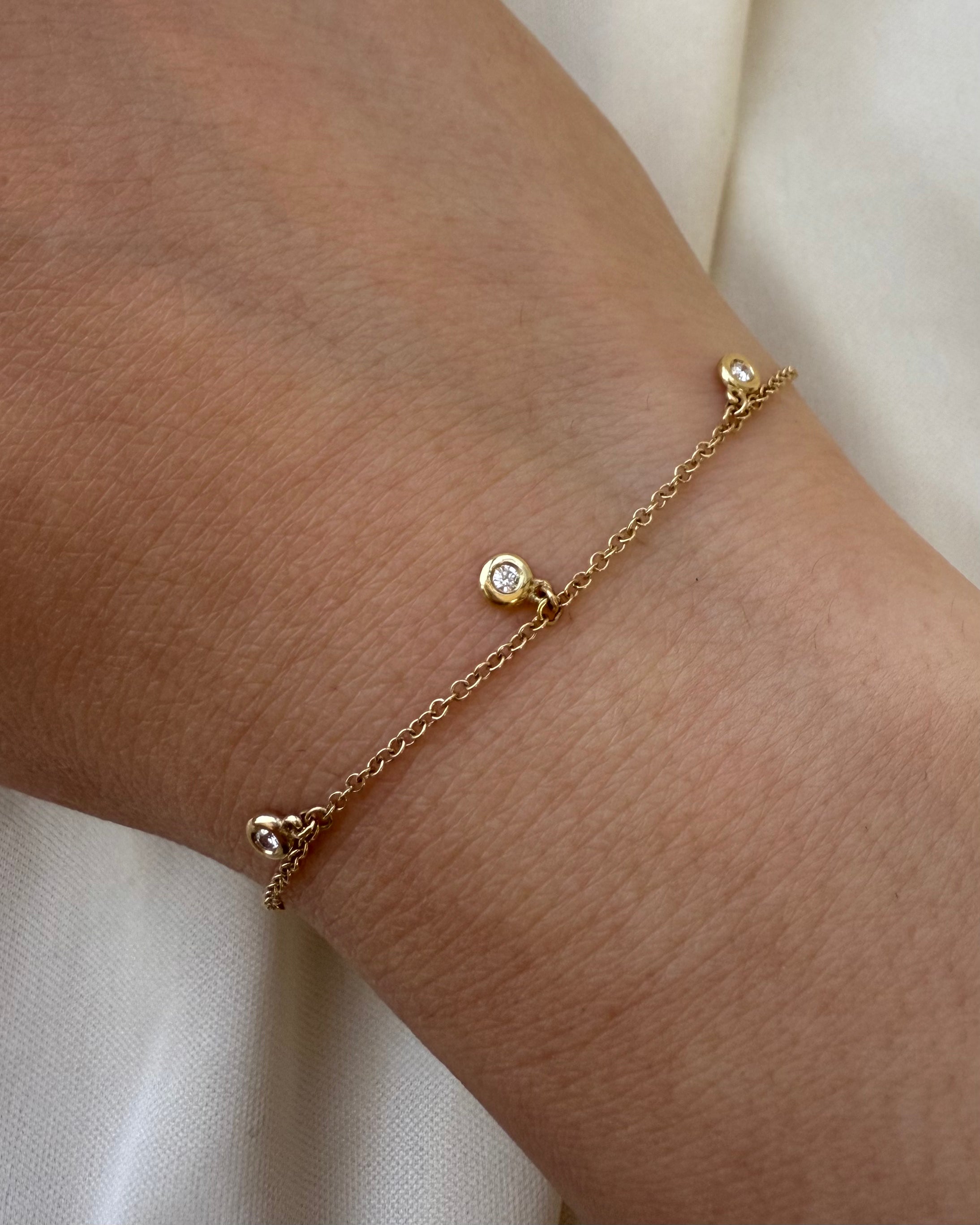 3 Bezel Diamond Shaker Bracelet SAMPLE SALE Zoe Lev Jewelry