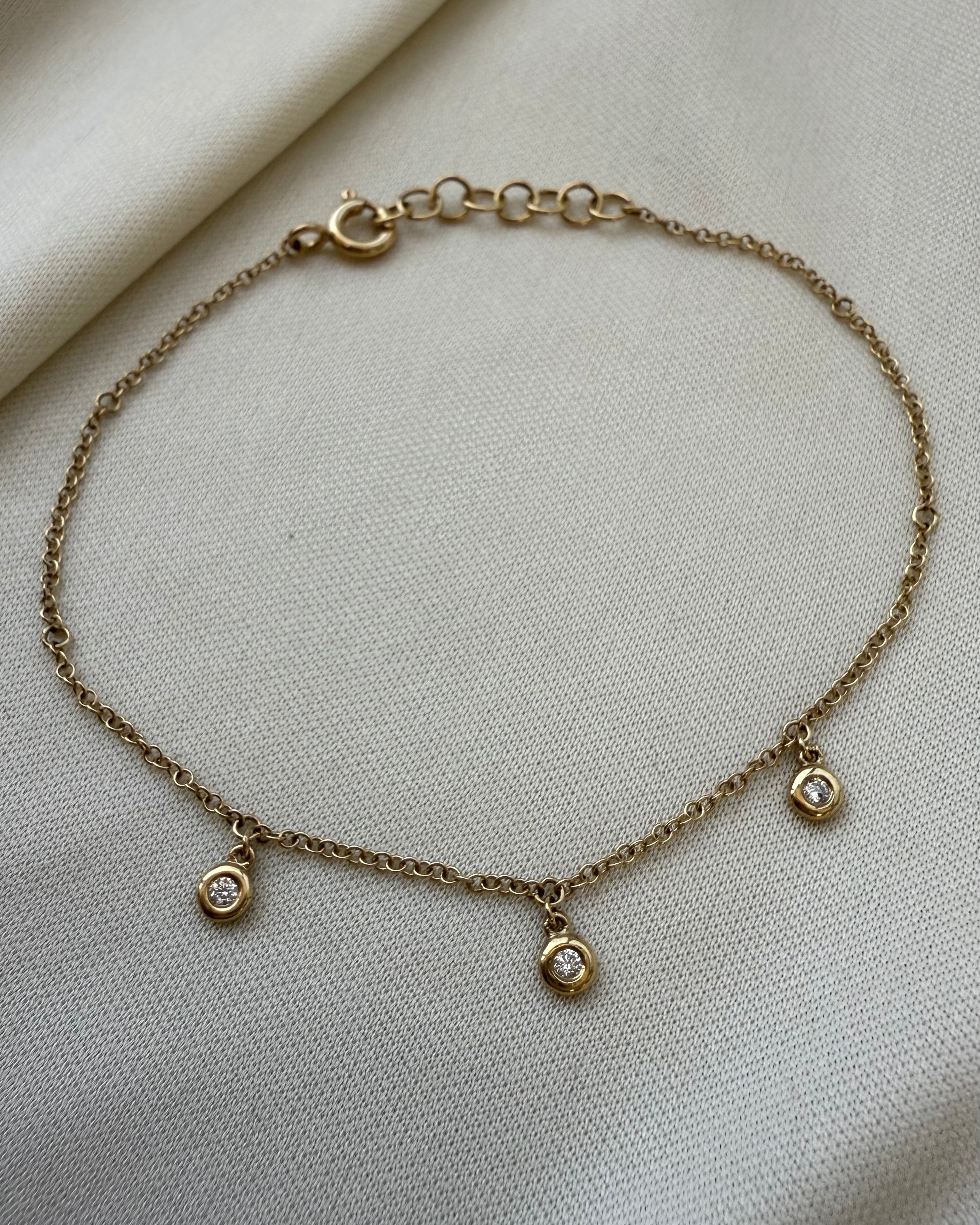 3 Bezel Diamond Shaker Bracelet SAMPLE SALE Zoe Lev Jewelry