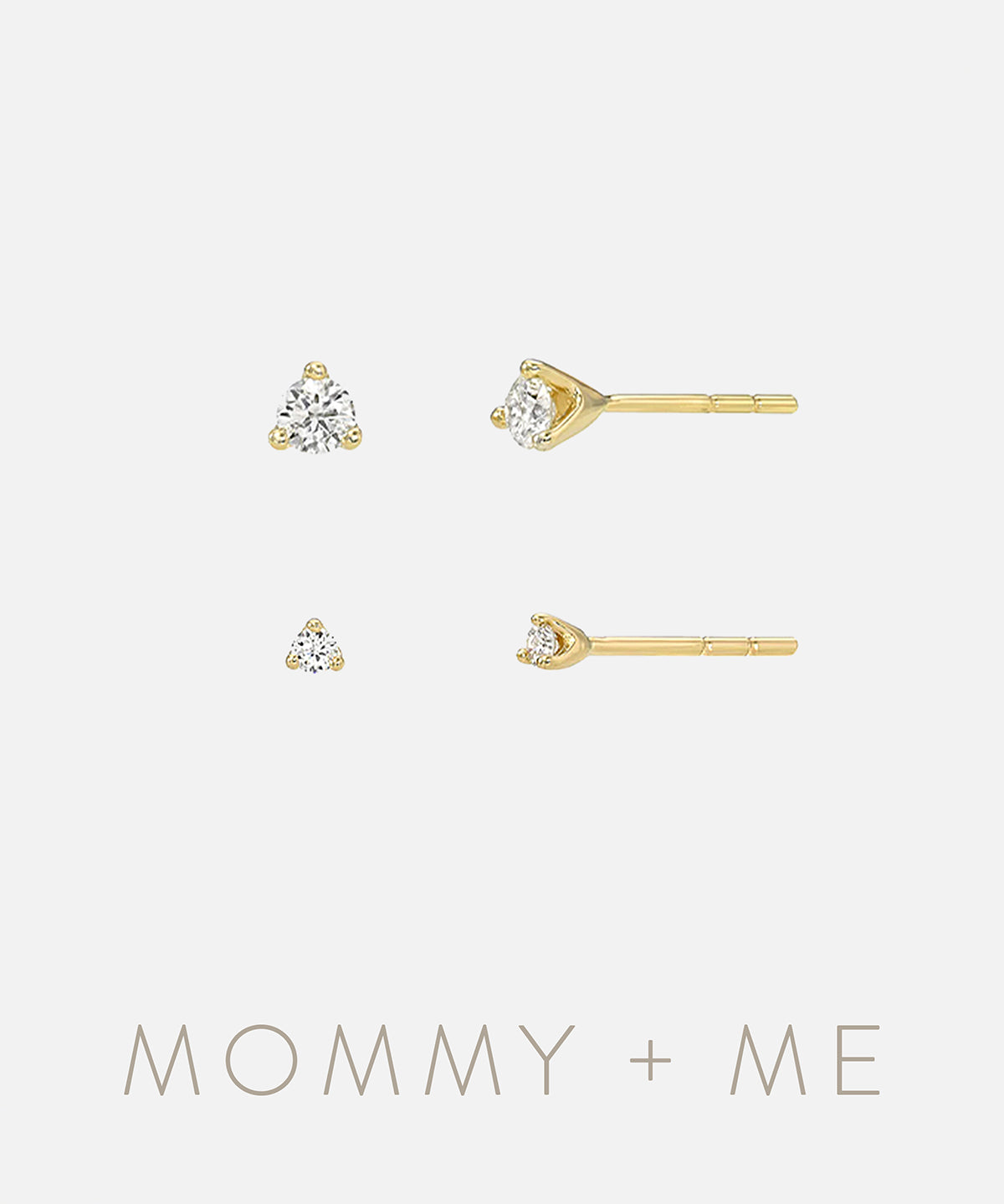 3 Prong Diamond Studs - Mommy + Me Zoe Lev Jewelry
