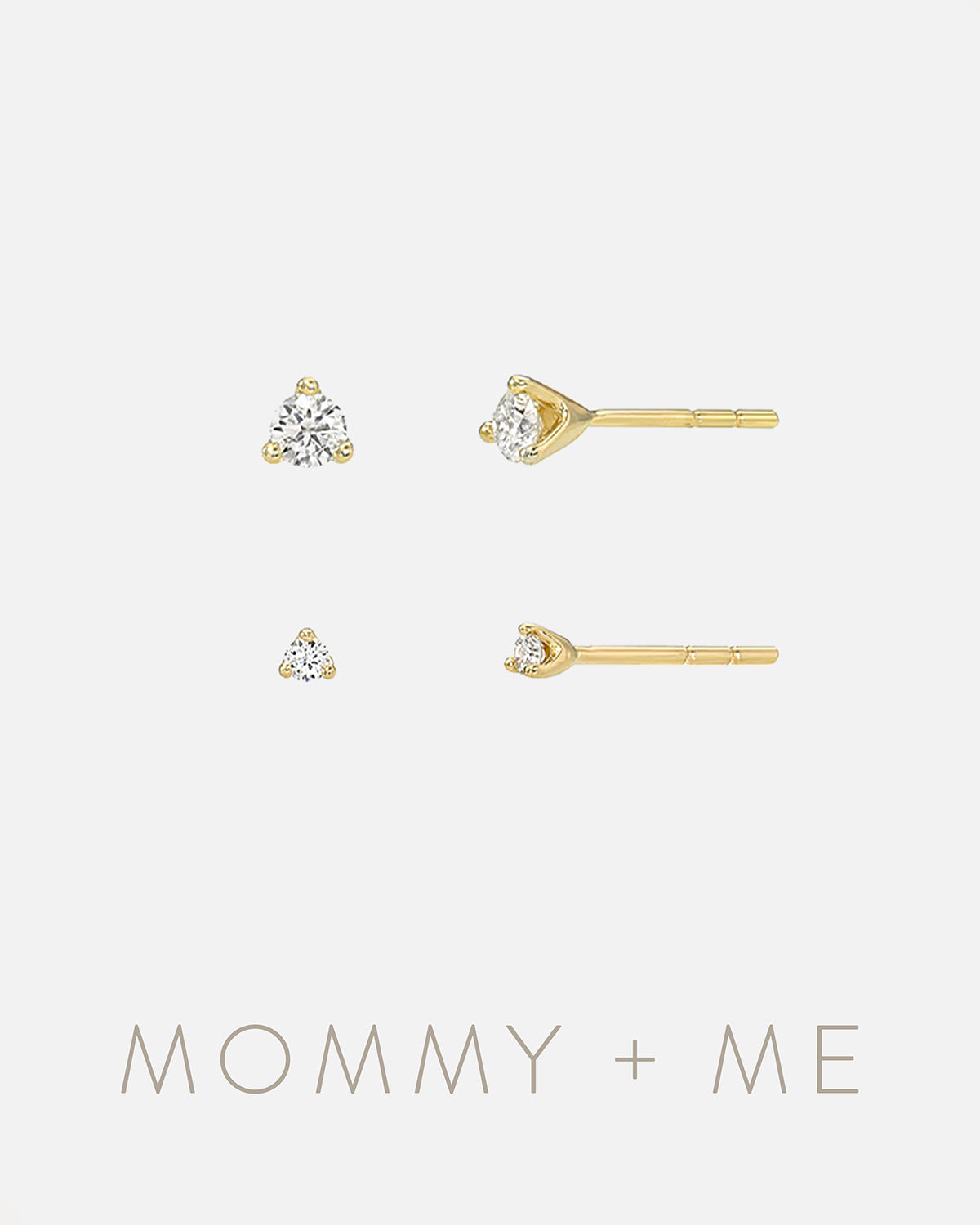 3 Prong Diamond Studs - Mommy + Me Zoe Lev Jewelry