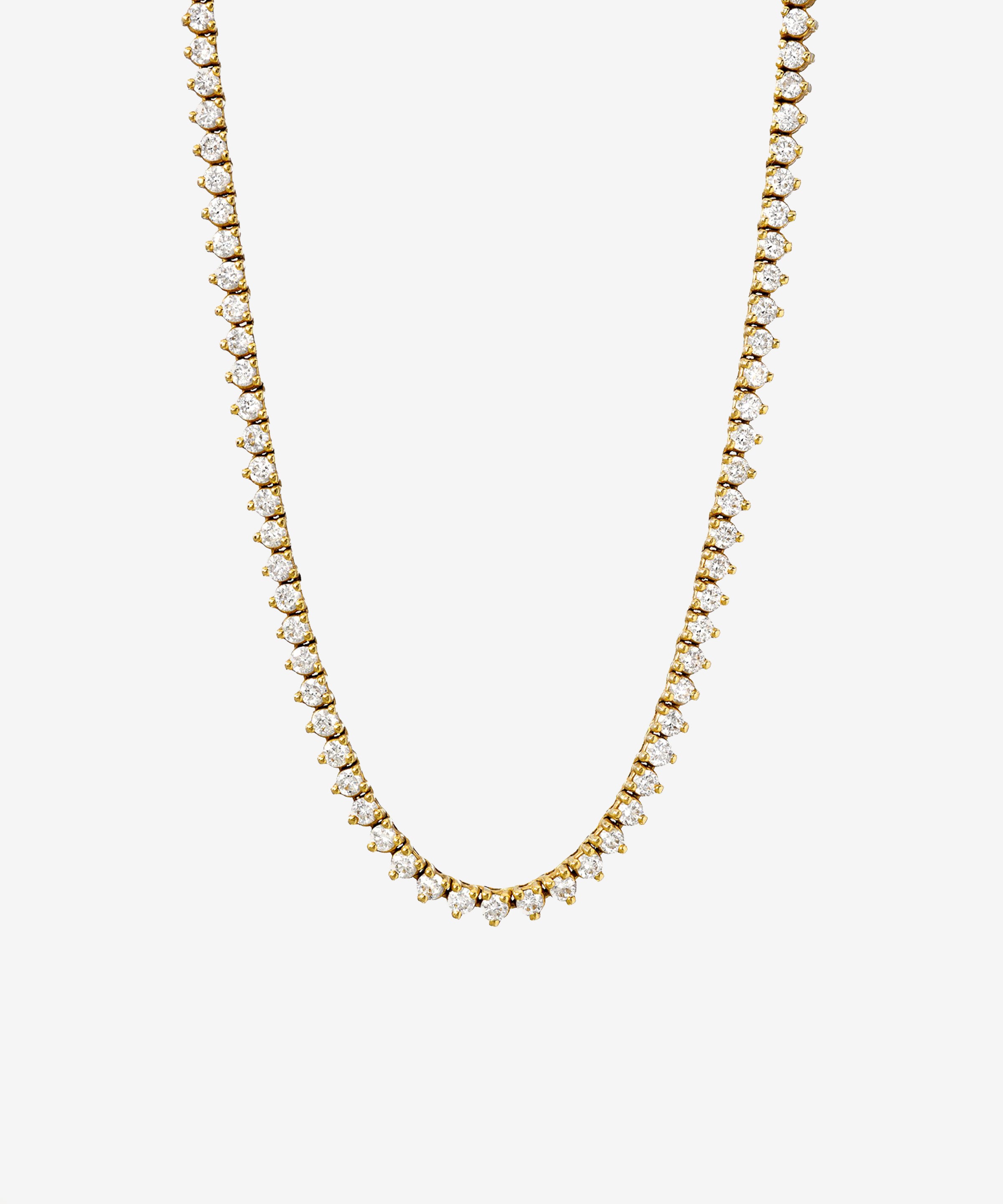 3 Prong Diamond Tennis Necklace Tennis Necklace Zoe Lev Jewelry