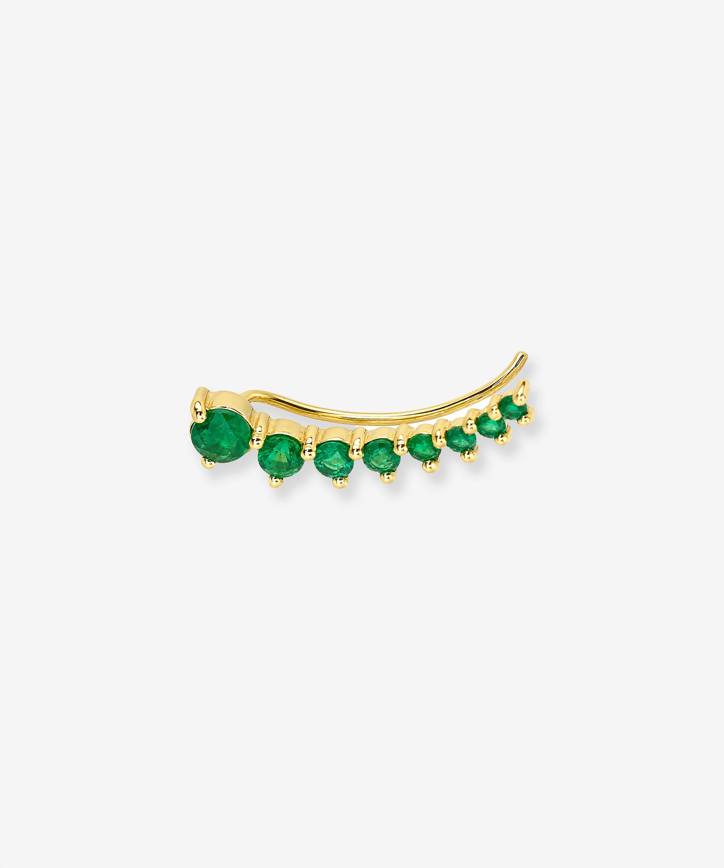3 Prong Emerald Ear Crawler Zoe Lev Jewelry