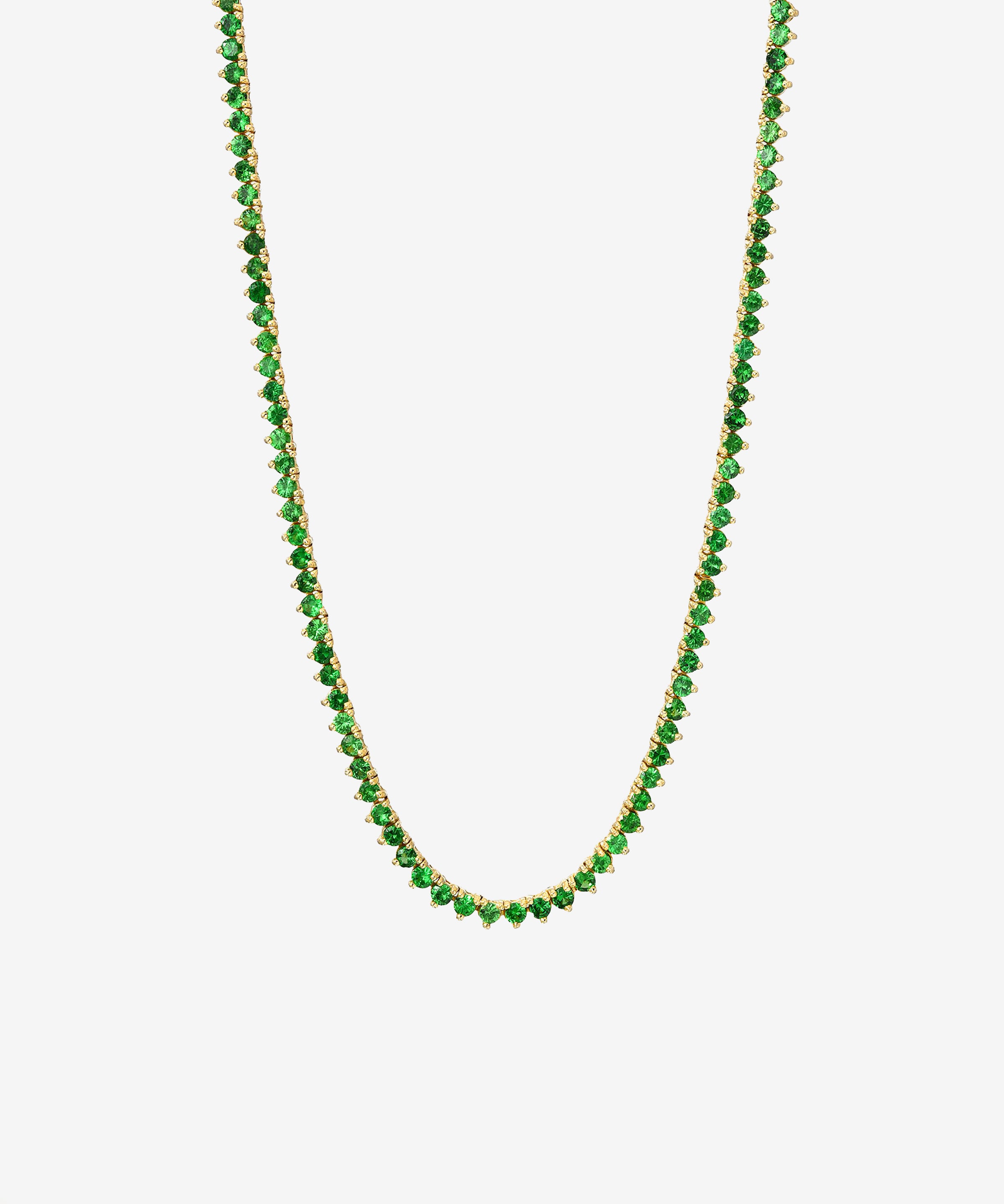 3 Prong Emerald Tennis Necklace Tennis Necklace Zoe Lev Jewelry