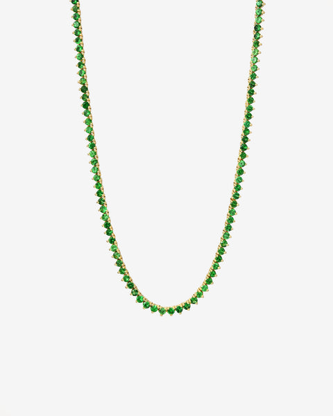 3 Prong Emerald Tennis Necklace