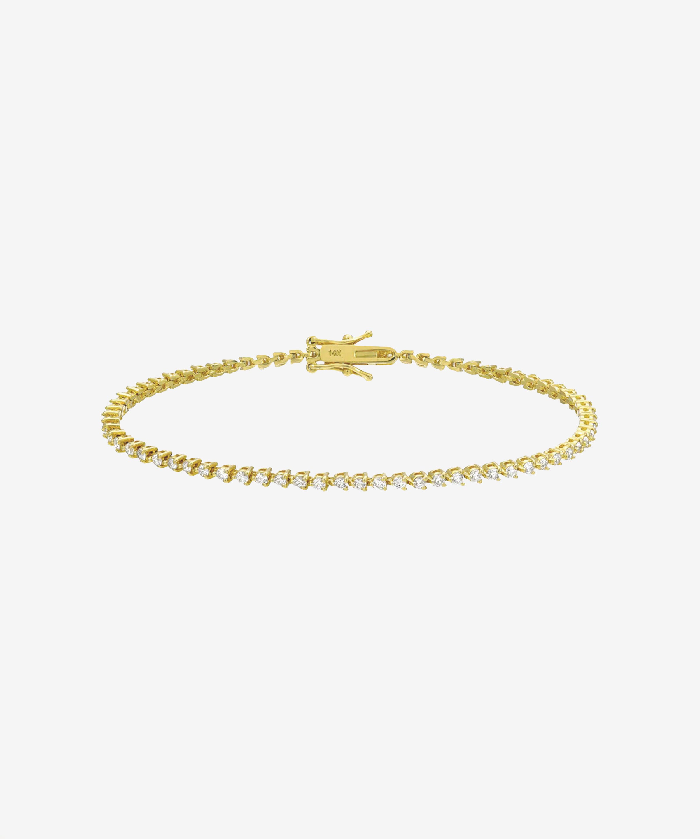 3 Prong Lab Diamond Tennis Anklet Tennis Zoe Lev Jewelry
