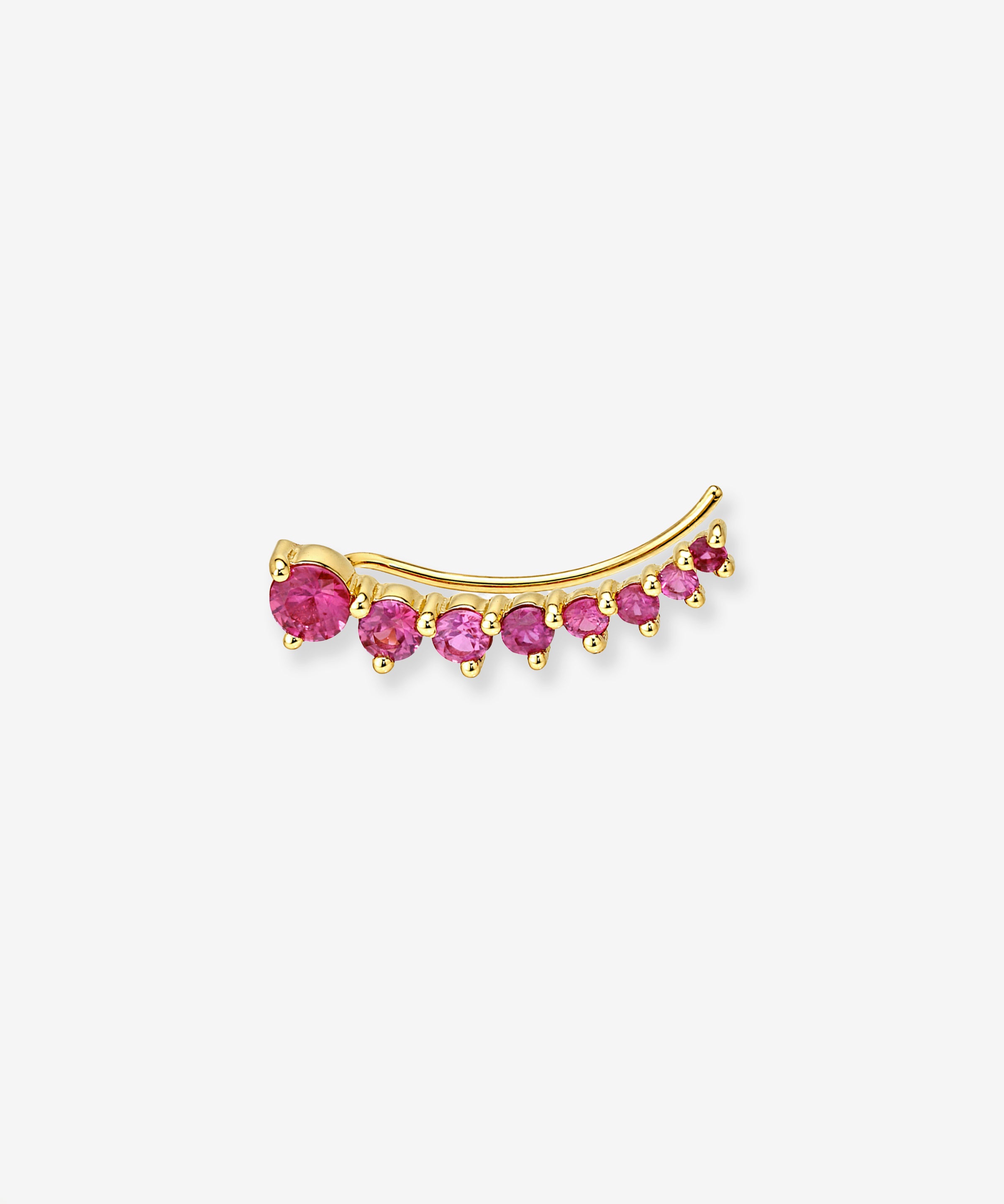 3 Prong Pink Sapphire Ear Crawler Zoe Lev Jewelry