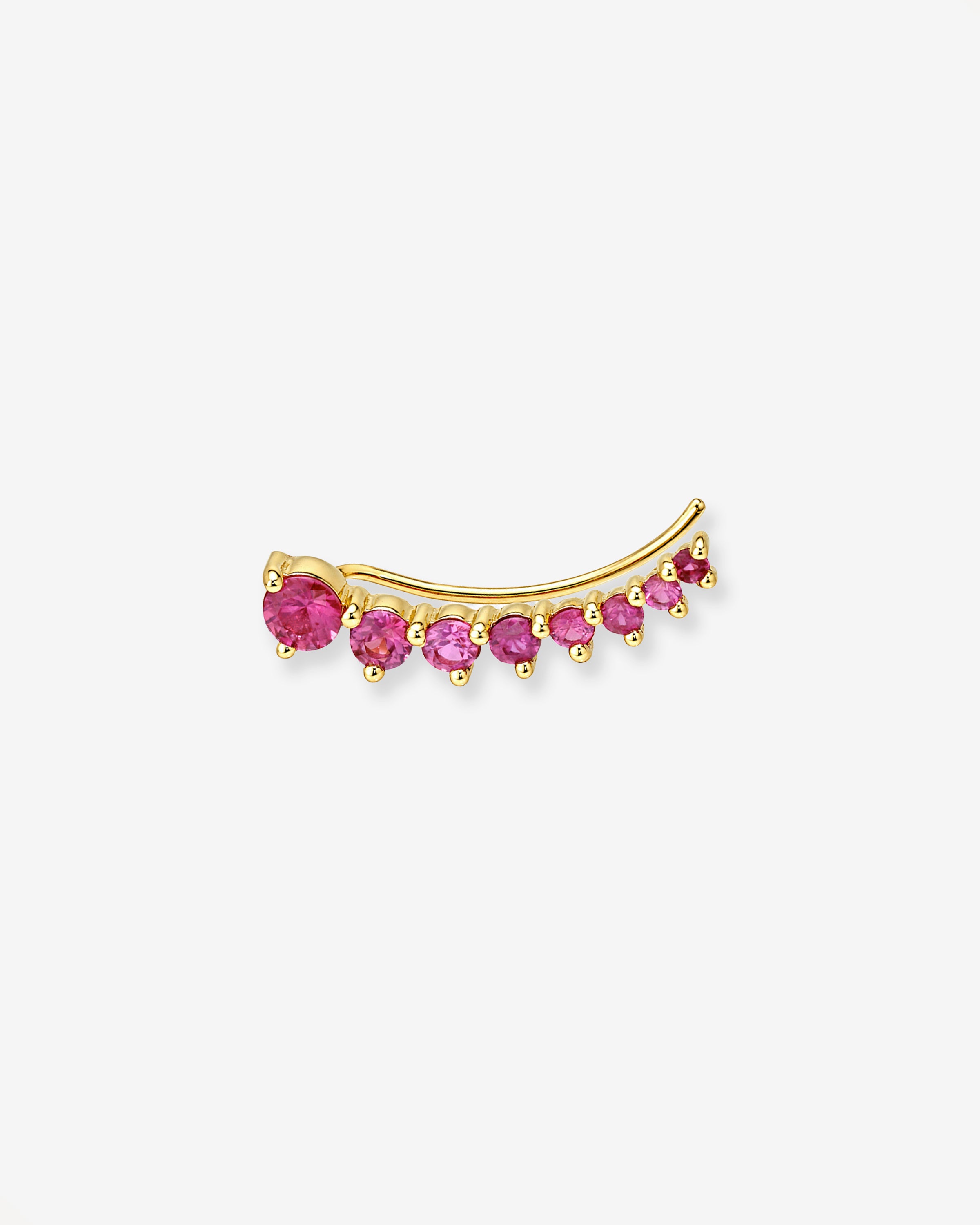 3 Prong Pink Sapphire Ear Crawler Zoe Lev Jewelry