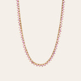 3 Prong Pink Sapphire Tennis Necklace Zoe Lev Jewelry