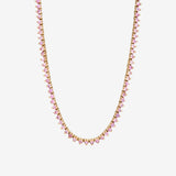 3 Prong Pink Sapphire Tennis Necklace Tennis Necklace Zoe Lev Jewelry