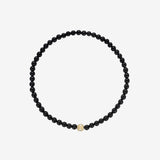 3mm Black Onyx Bead Bracelet with Diamond Bead Bead Bracelets Zoe Lev Jewelry