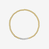 3mm Gold Bead Bracelet with Multi Diamond Beads Bead Bracelets Zoe Lev Jewelry