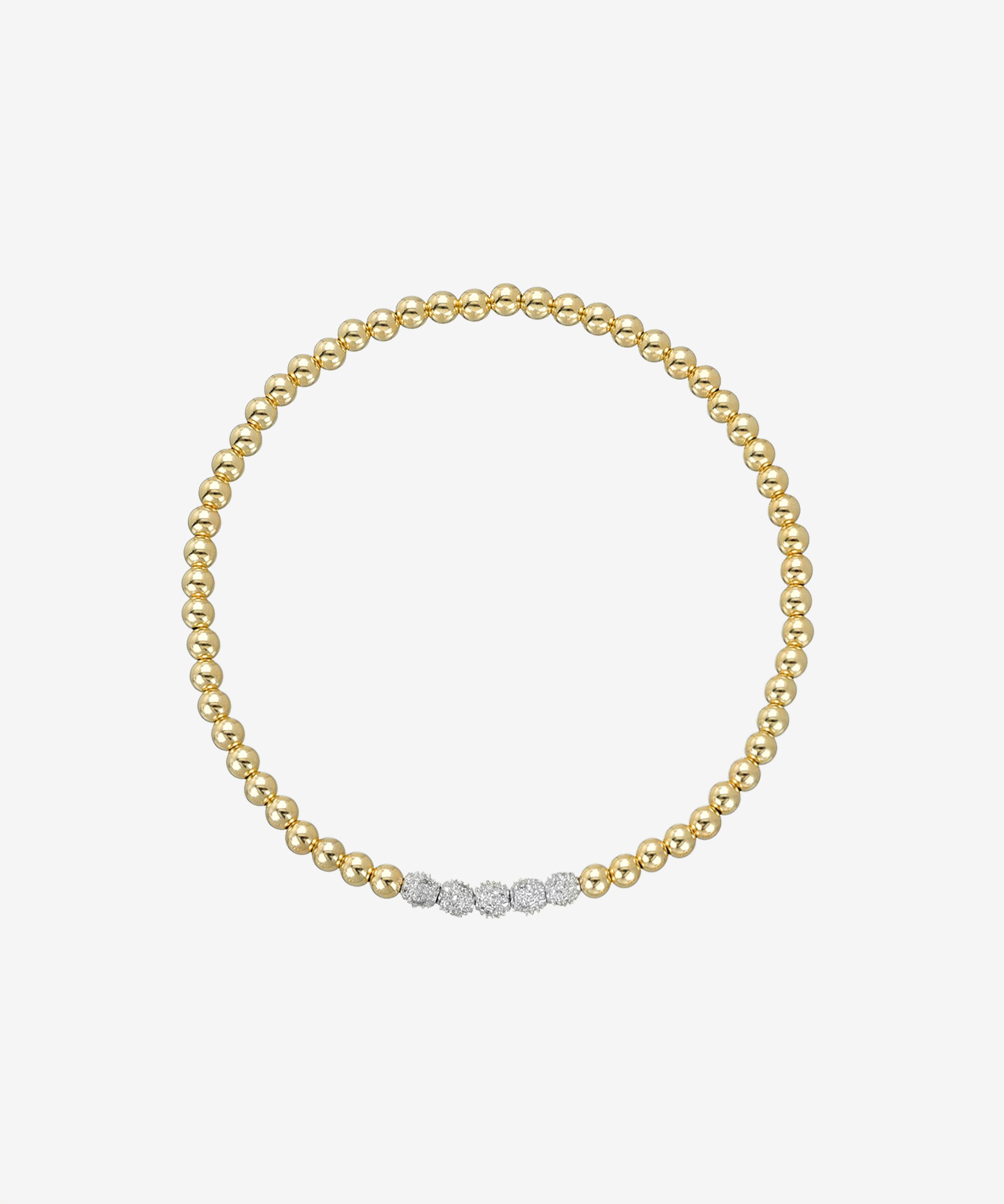 3mm Gold Bead Bracelet with Multi Diamond Beads Bead Bracelets Zoe Lev Jewelry