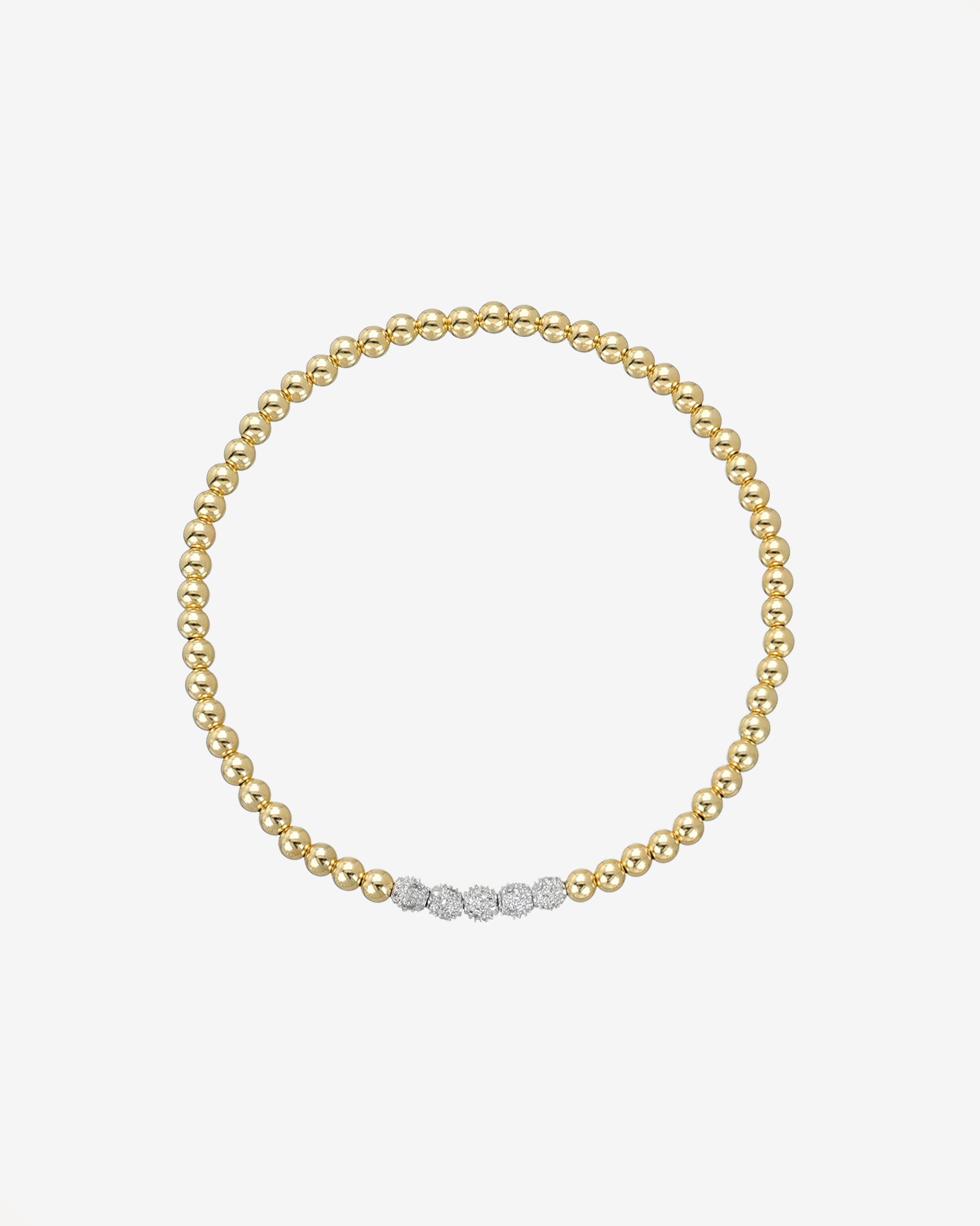 3mm Gold Bead Bracelet with Multi Diamond Beads Bead Bracelets Zoe Lev Jewelry