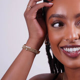 3mm Gold Bead Bracelet with Multi Diamond Beads Bead Bracelets Zoe Lev Jewelry