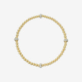 3mm Gold Segment Bead Bracelet with Diamond Bars Bead Bracelets Zoe Lev Jewelry
