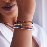 3mm Gold Bead Bracelet with Diamond Bead Zoe Lev Jewelry