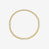 3mm Gold Segment Bead Bracelet with Diamond Beads Bead Bracelets Zoe Lev Jewelry