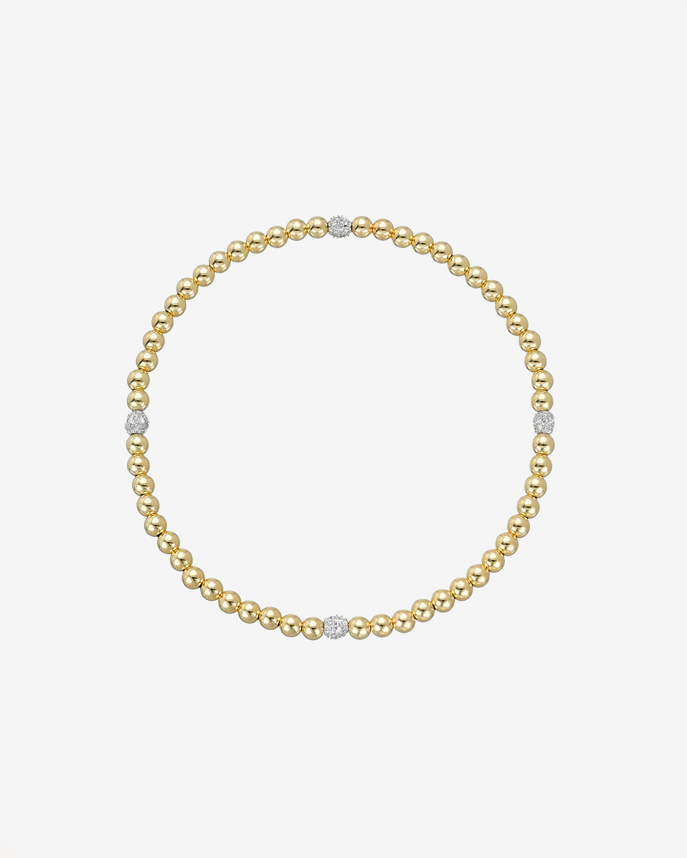 3mm Gold Segment Bead Bracelet with Diamond Beads Bead Bracelets Zoe Lev Jewelry