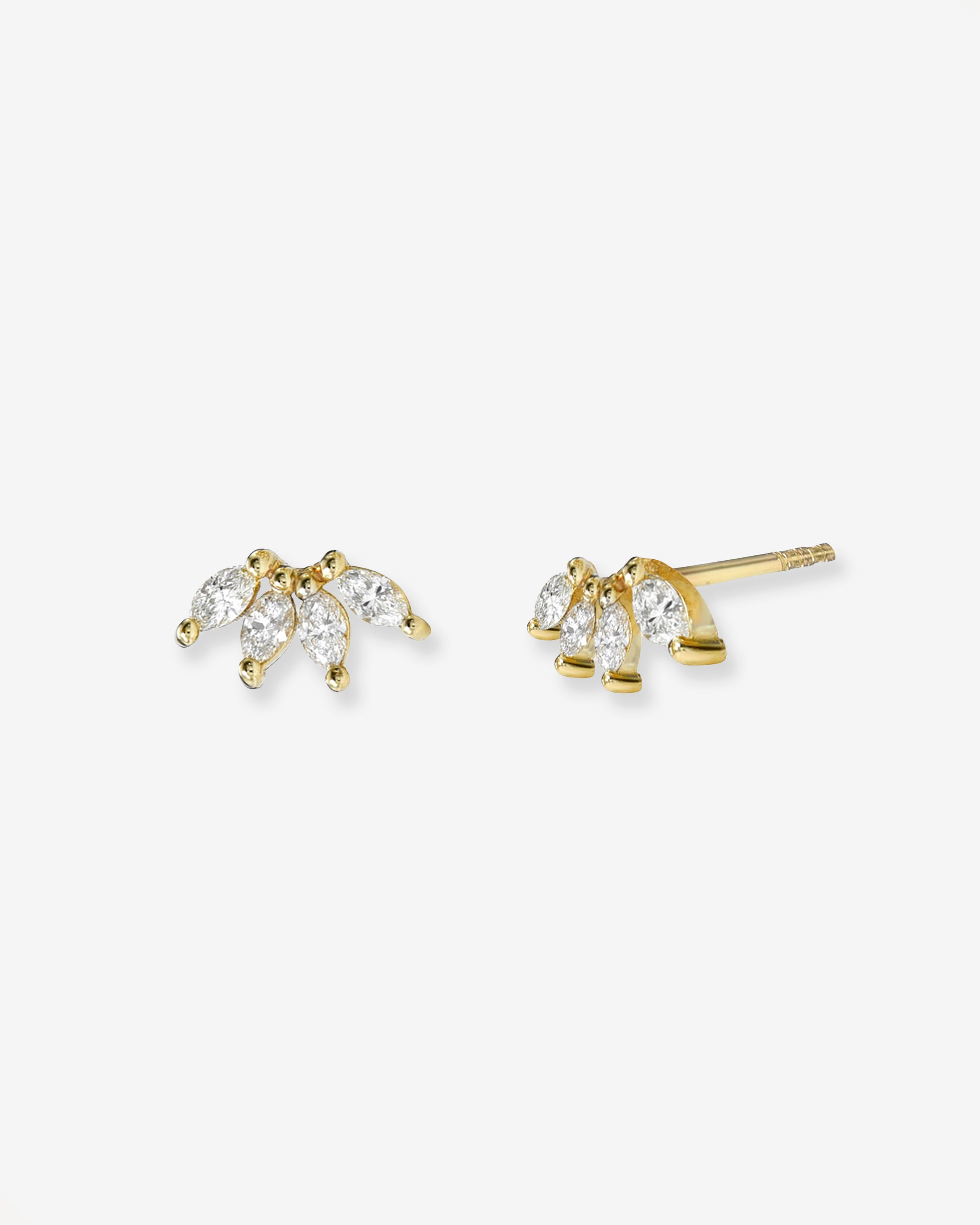 4 Marquise Diamond Stud Earrings Zoe Lev Jewelry
