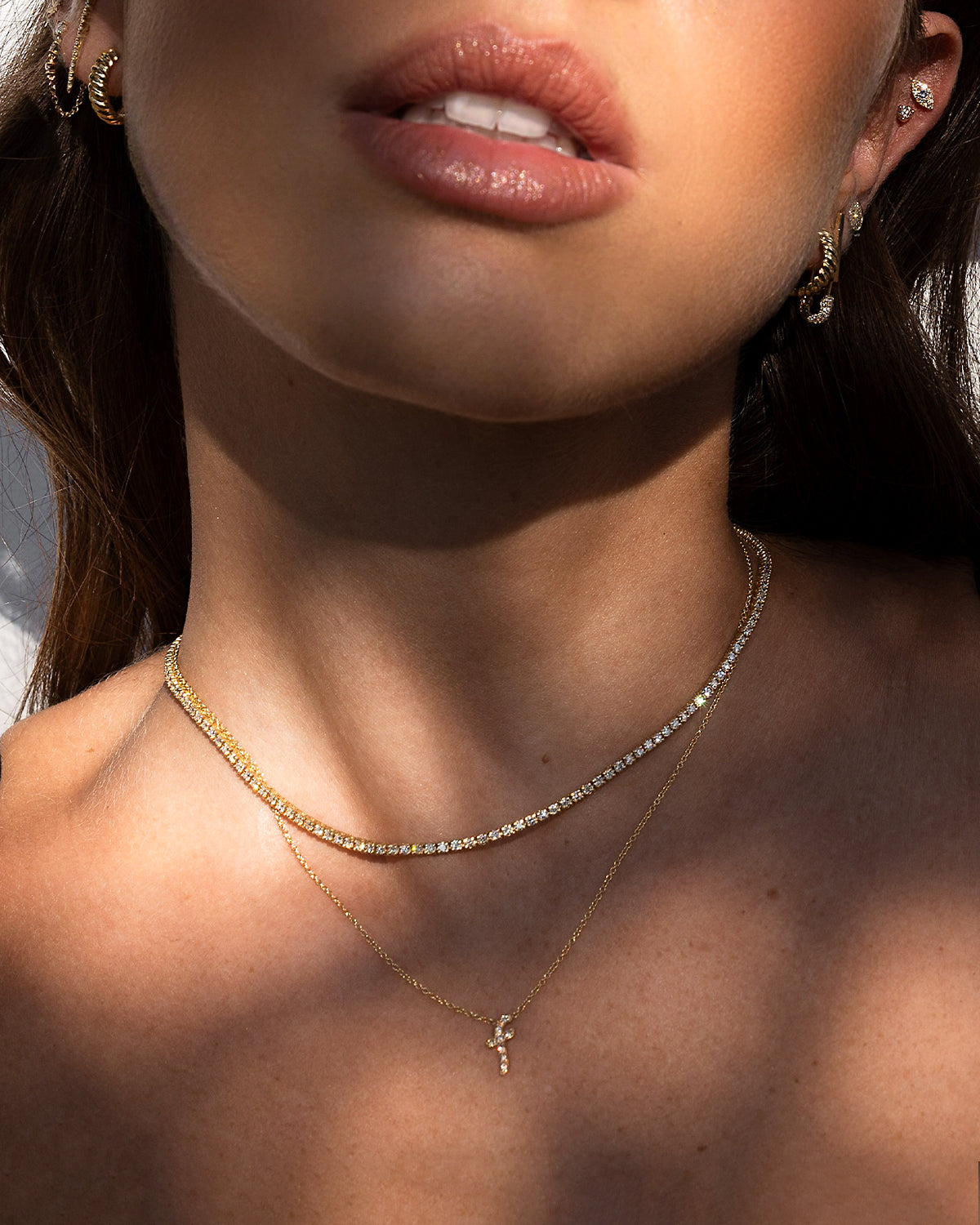 Mini Diamond Script Initial Necklace Personalized Zoe Lev Jewelry