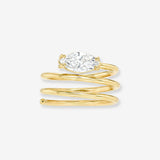 14k 4 Prong Marquise Lab Diamond Spiral Ring Ring Zoe Lev Jewelry