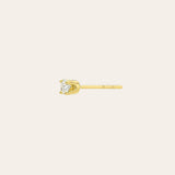 4 Prong Diamond Stud Earrings Zoe Lev Jewelry 14K Yellow Gold Single