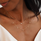 Mini Diamond Spaced Initial Necklace Personalized Zoe Lev Jewelry