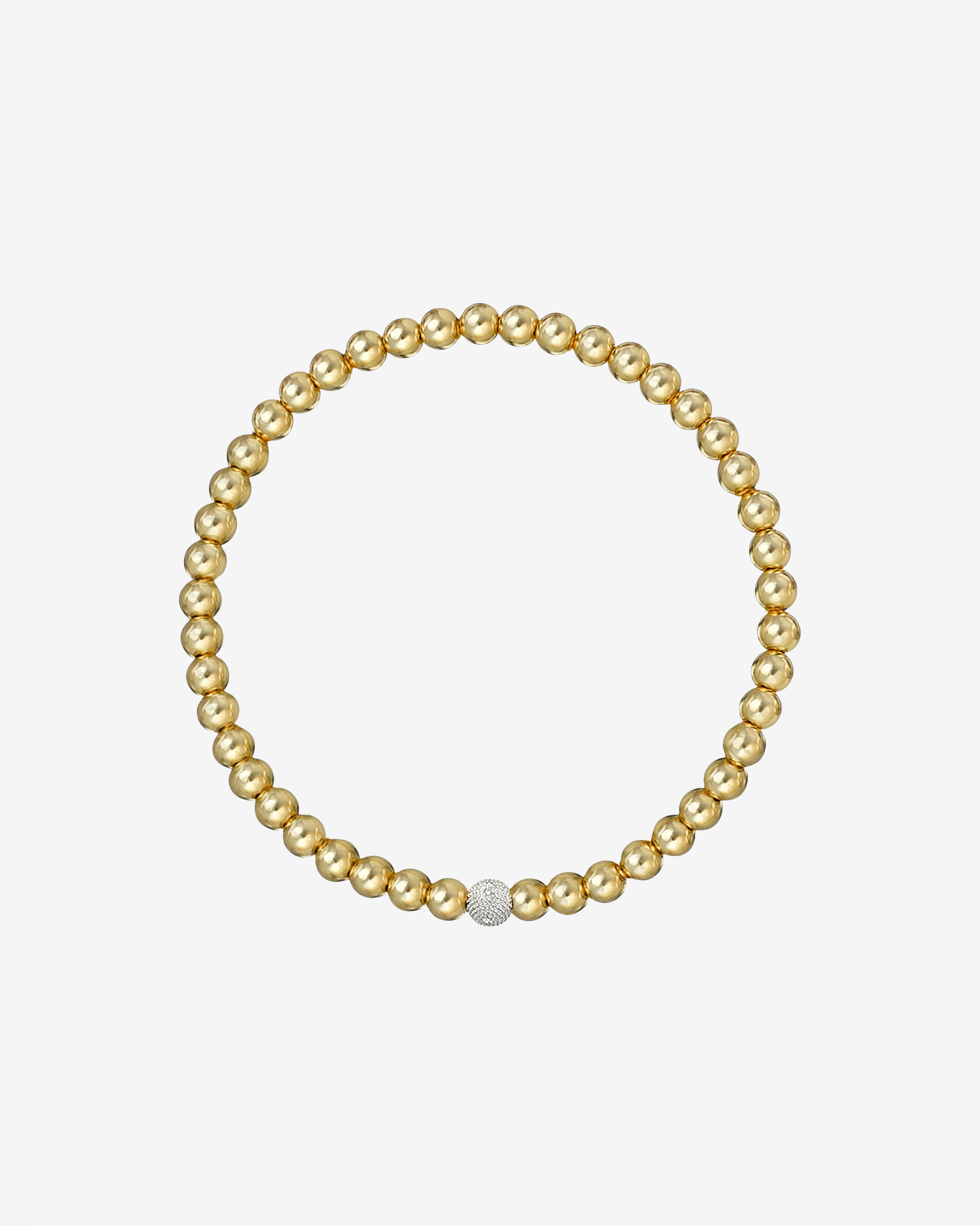 4mm Gold Bead Bracelet with Diamond Bead Zoe Lev Jewelry