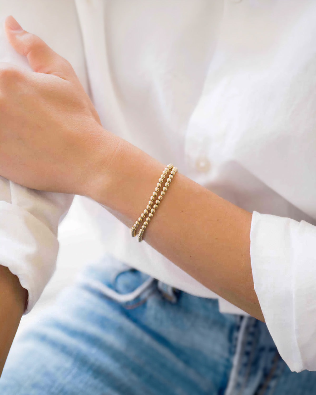 4mm Gold Bead Bracelet Zoe Lev Jewelry