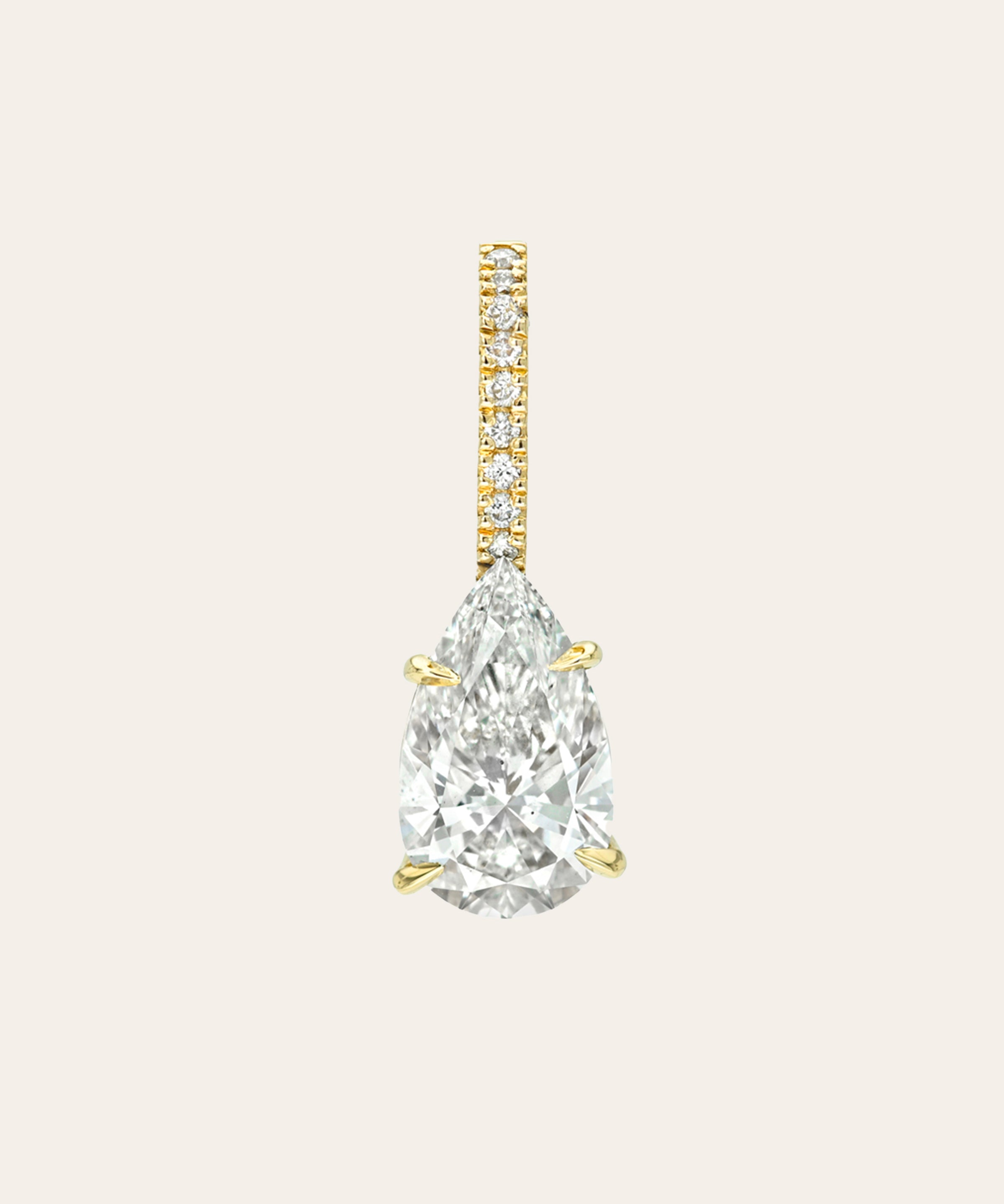 4 Prong Lab Diamond Pear Pendant Zoe Lev Jewelry