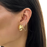 14K Gold Half Dome Stud Earrings - Pair