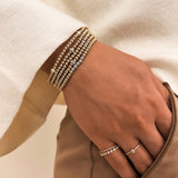 3mm Gold Segment Bead Bracelet with Diamond Beads - 6.5" SAMPLE SALE Zoe Lev Jewelry