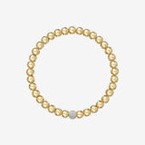 5mm Gold Bead Bracelet with Diamond Bead Zoe Lev Jewelry