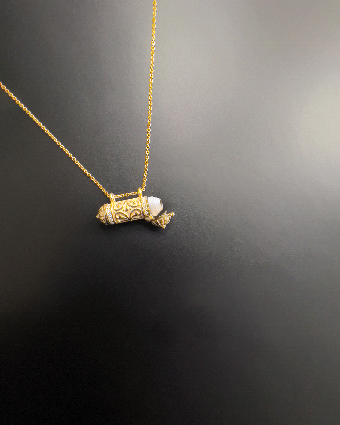 14k Gold and Diamond Amulet Necklace Personalized Zoe Lev Jewelry