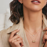 14k Gold and Diamond Amulet Necklace Personalized Zoe Lev Jewelry