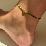 14k Gold Paracord Heart Fortune Anklet Fortune Zoe Lev Jewelry