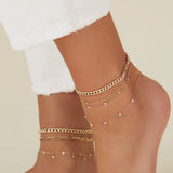 14k Gold Drop Bezel Anklet Zoe Lev Jewelry