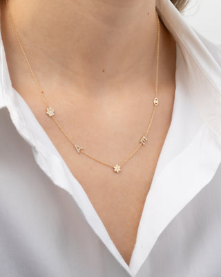 14K Gold Asymmetrical Charm Necklace