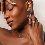 Diamond Asymmetrical Initial and Bezel Necklace Personalized Zoe Lev Jewelry