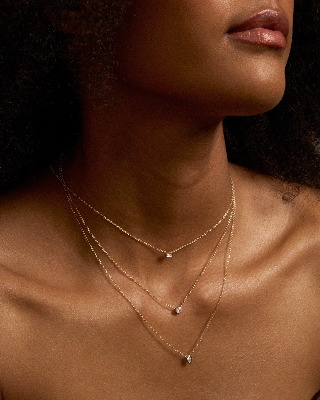 Large Bezel Diamond Necklace Zoe Lev Jewelry