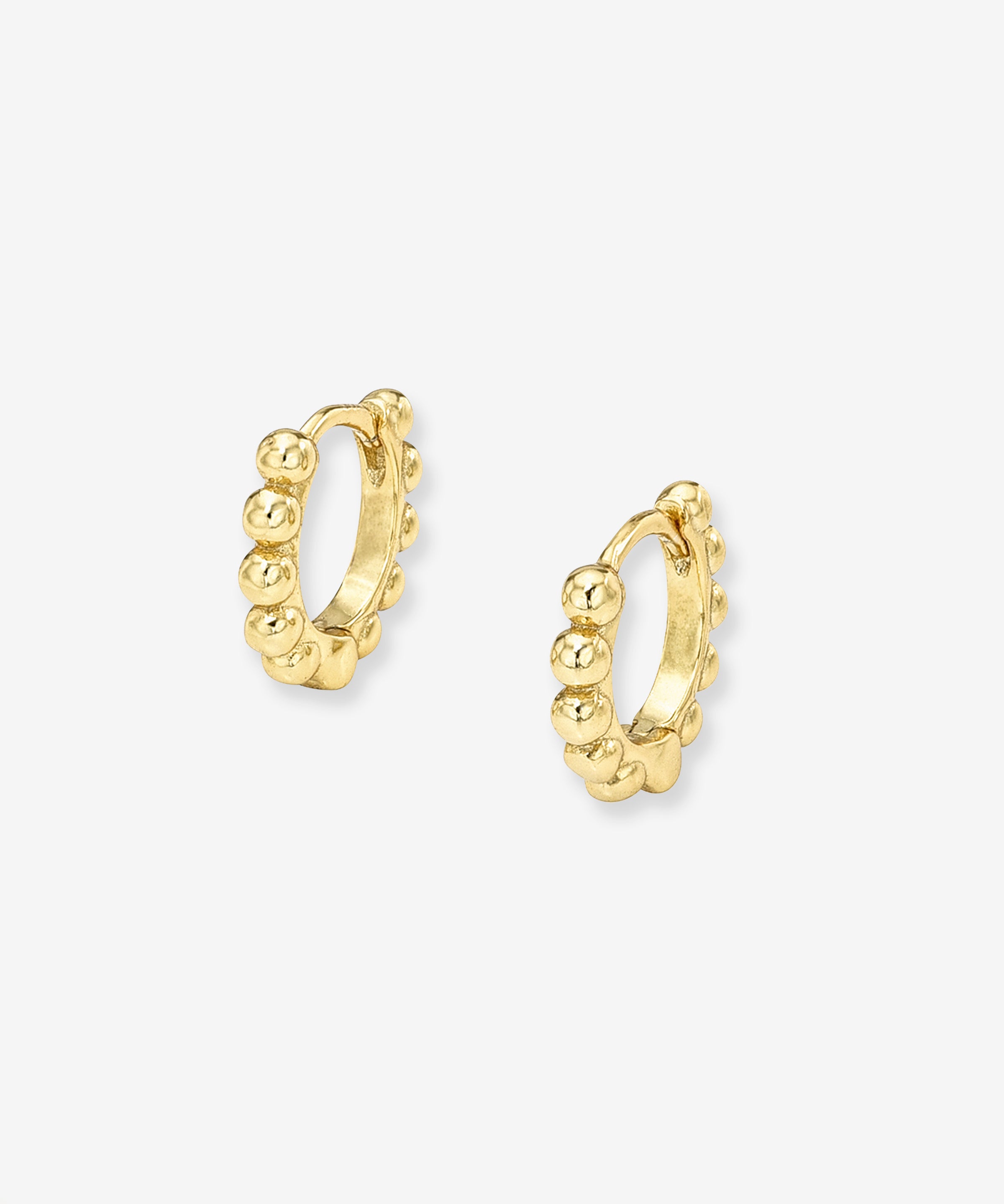 Beaded Huggie Earrings Vermeil Zoe Lev Jewelry